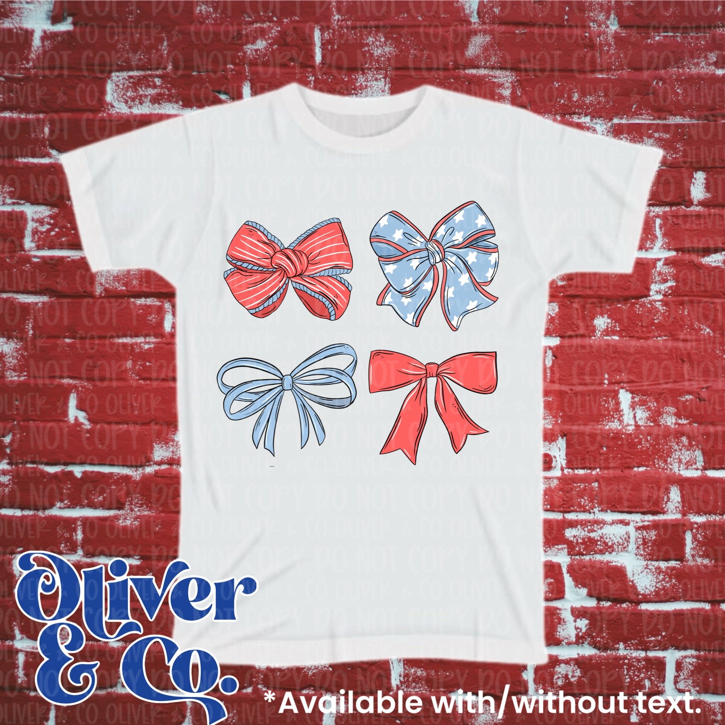 Red, White & Due! Bows with No Text