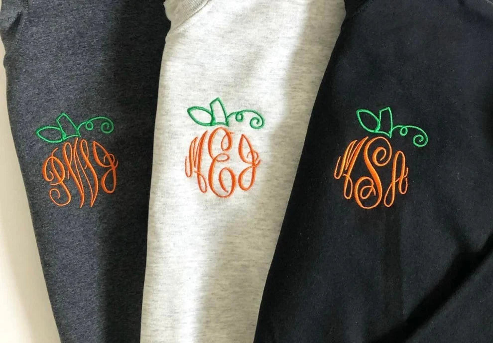 - Embroidered - Pre Order --> Pumpkin Monogram