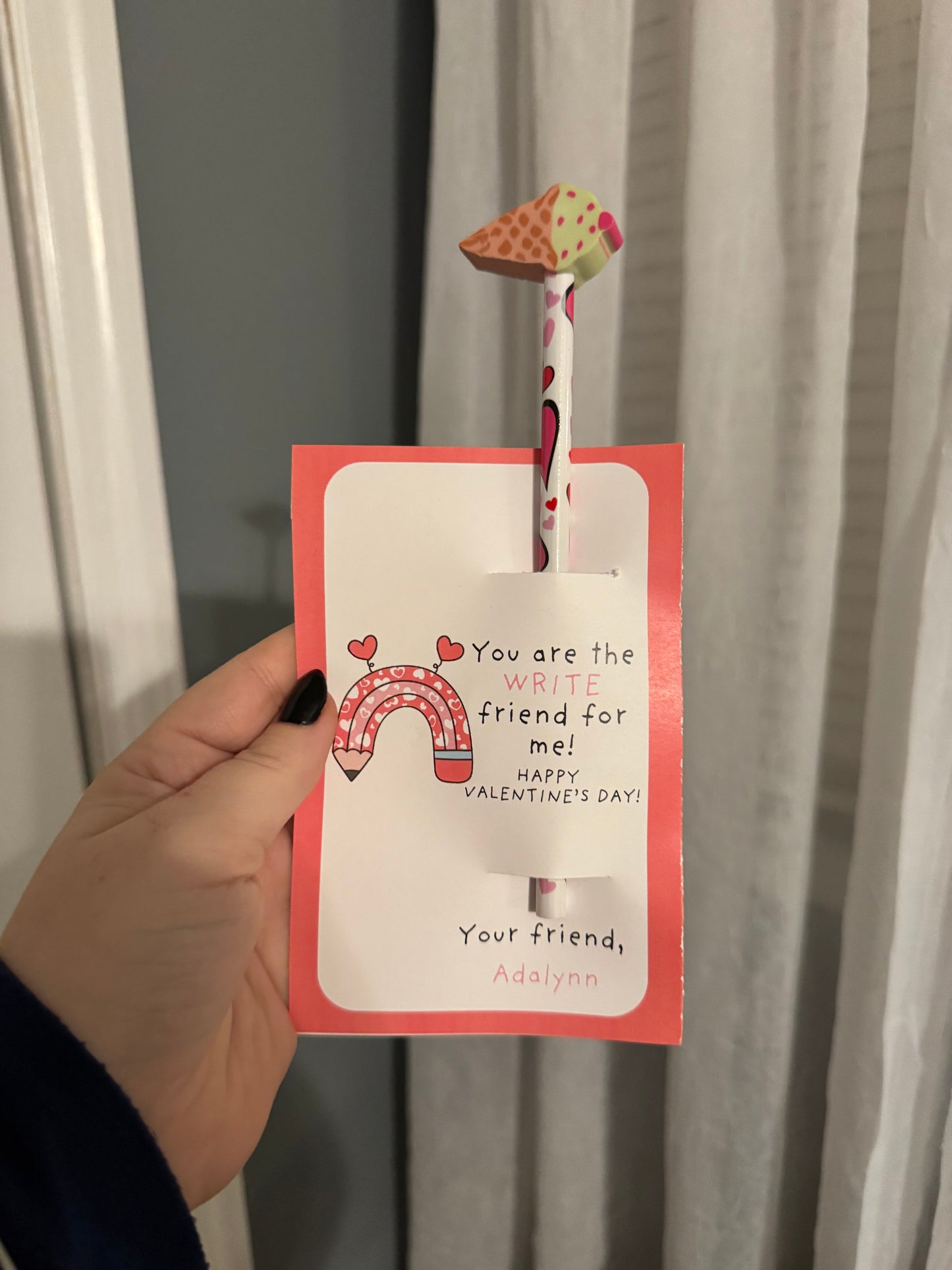 Valentine’s Day 2025 — Pencil with Card (Girl)