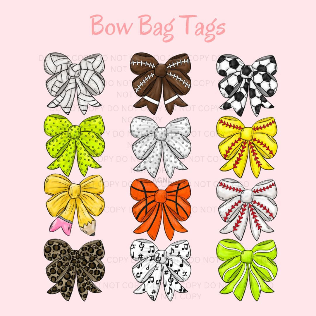 BOGO - Buy a bag tag, get a free keychain! Bow Bag Tag