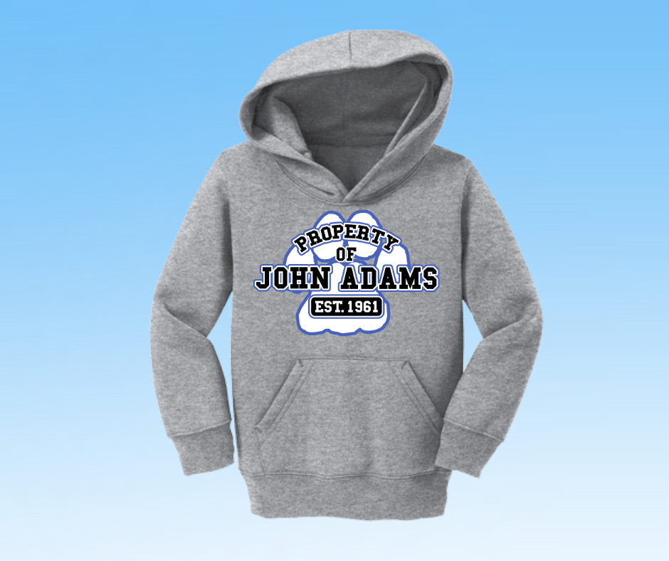 John Adams Spirit Wear - Gray Pullover Hood (Toddler-Adult)