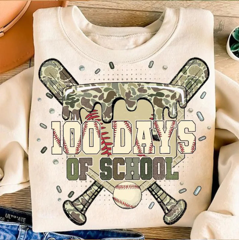 100 Days of School -- Baseball Camo
