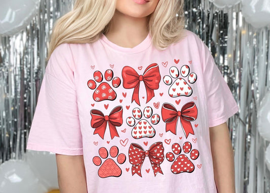 Valentine's Day 2026 ~ Paw Print Bow