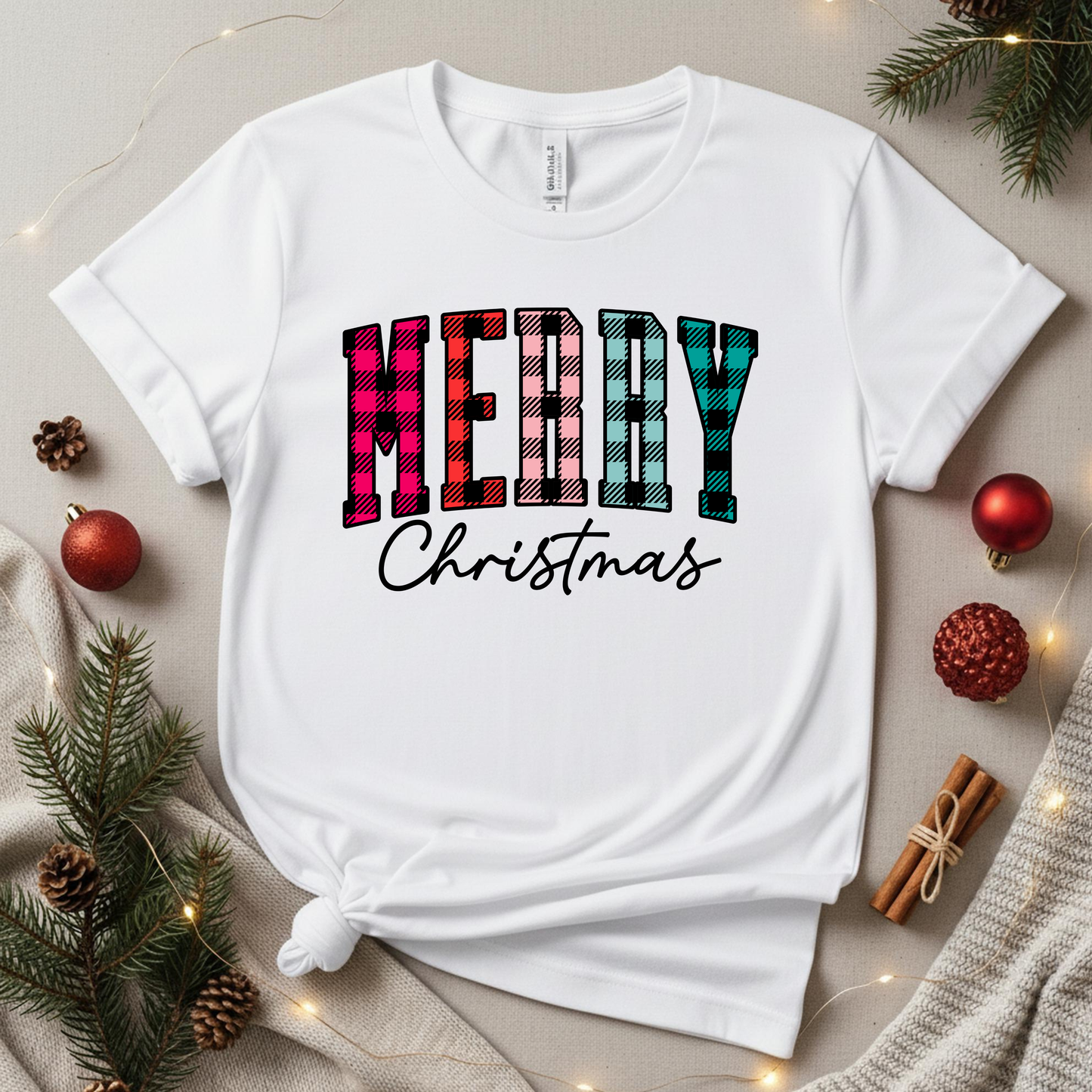 Christmas 2025 - Merry Christmas Plaid Colorful