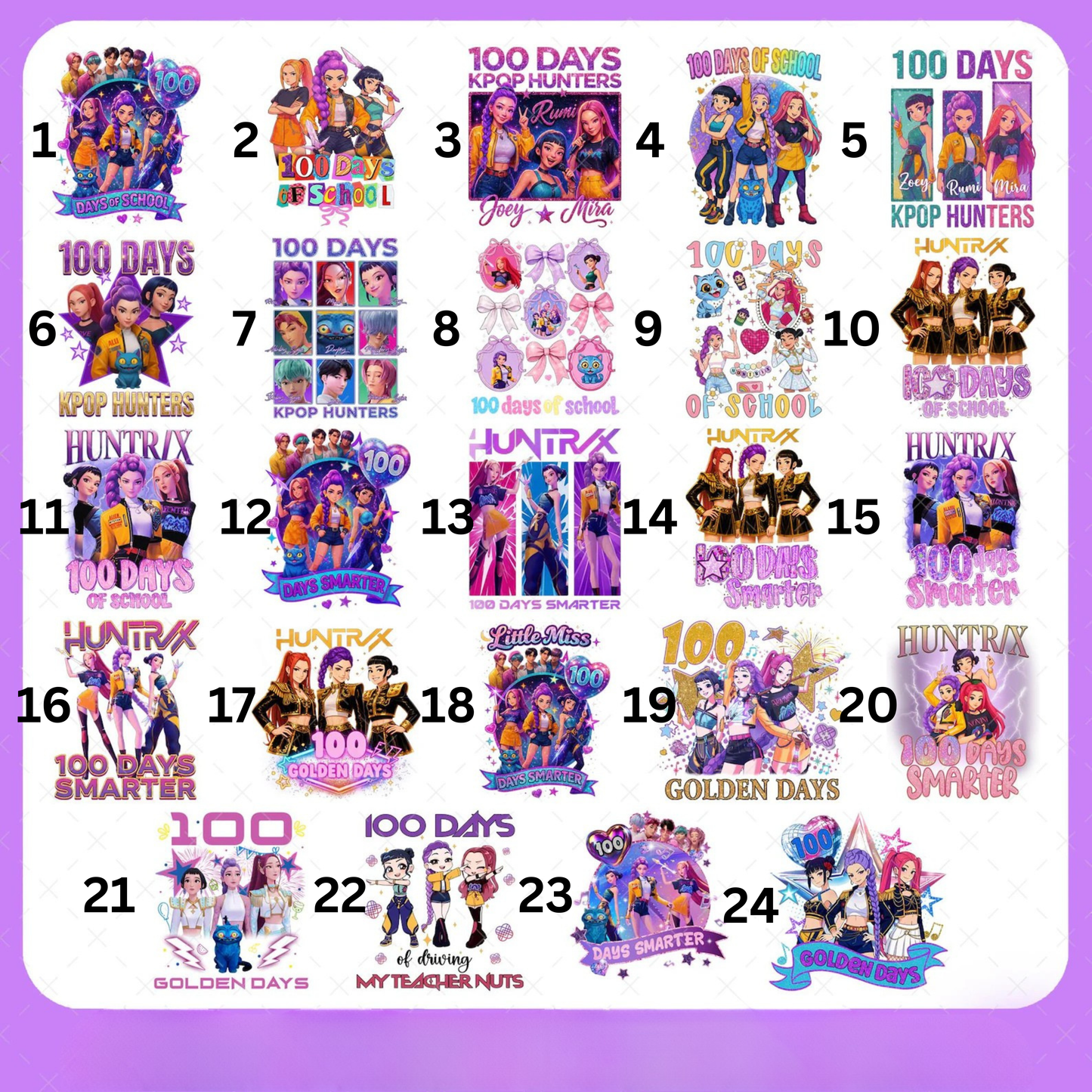 100 Days of School -- K Pop *Multiple Designs*