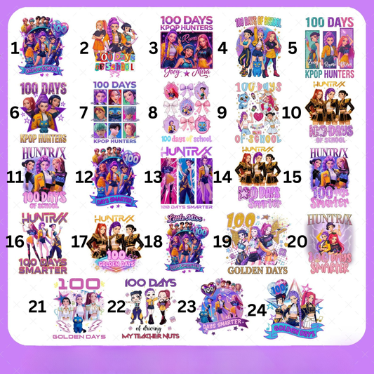 100 Days of School -- K Pop *Multiple Designs*