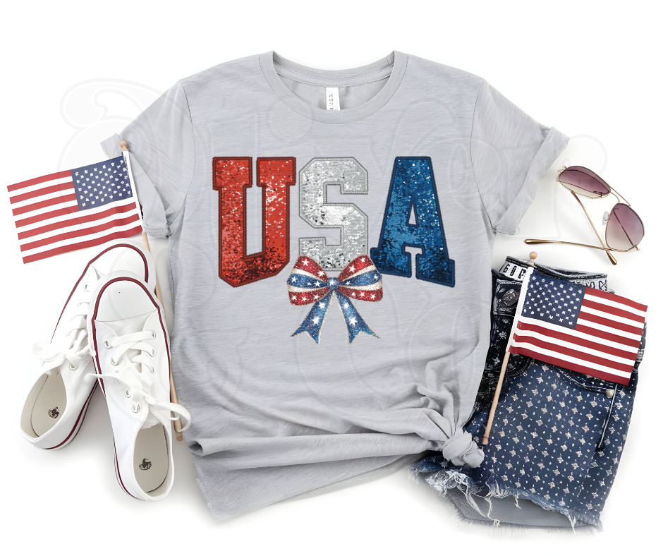 Red, White & Blue -- USA Faux Glitter