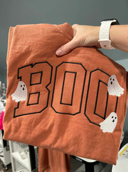 - Embroidered - Pre Order --> Boo Outline with Ghosts