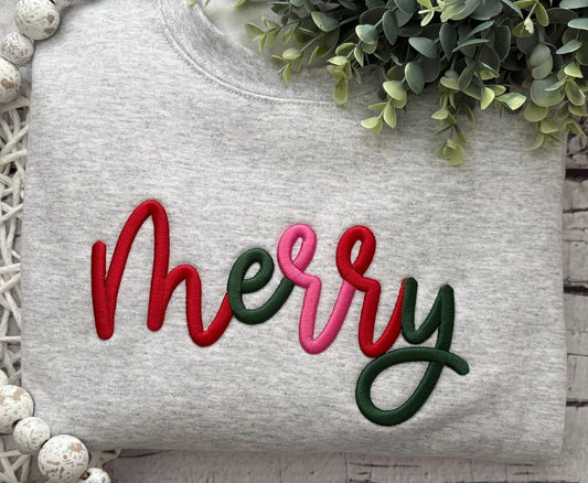 - Embroidered - Pre Order --> Full Front Puff Christmas Word