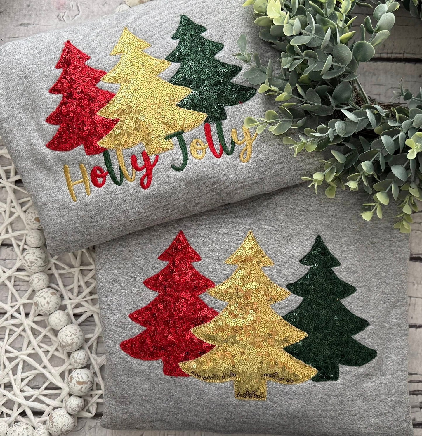 - Embroidered - Pre Order --> Full Front Trio of Trees Applique