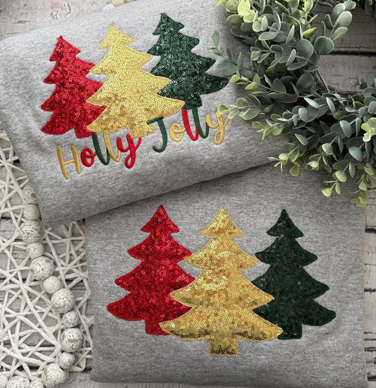 - Embroidered - Pre Order --> Full Front Trio of Trees Applique