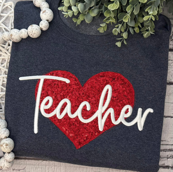 Embroidered - Valentine's Day Pre Order --> Heart with Puff Word