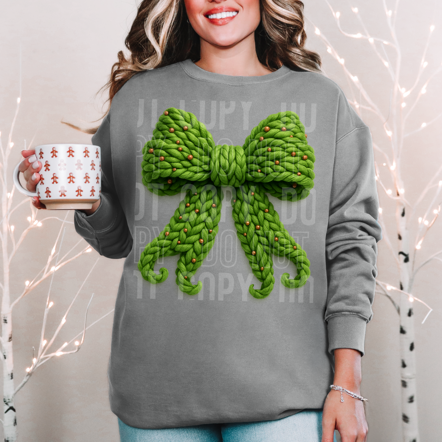 Christmas 2025 - Grinch Faux Knitted Bow