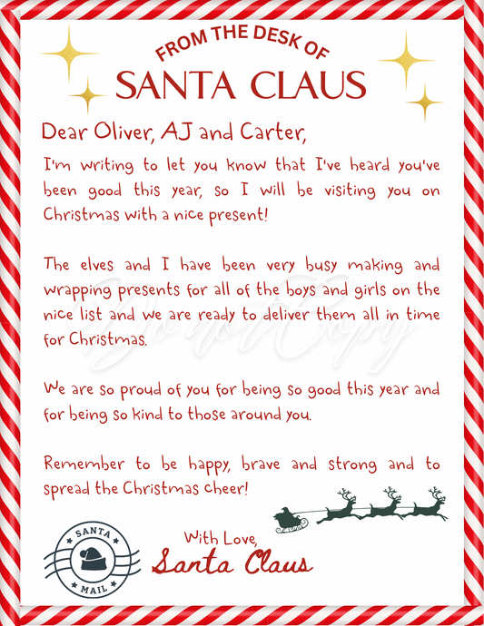 Letter from Santa & Reindeer Food