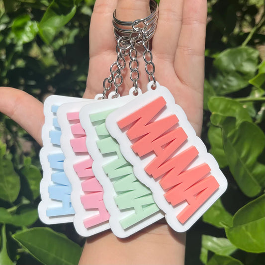 White & Pastel Keychain