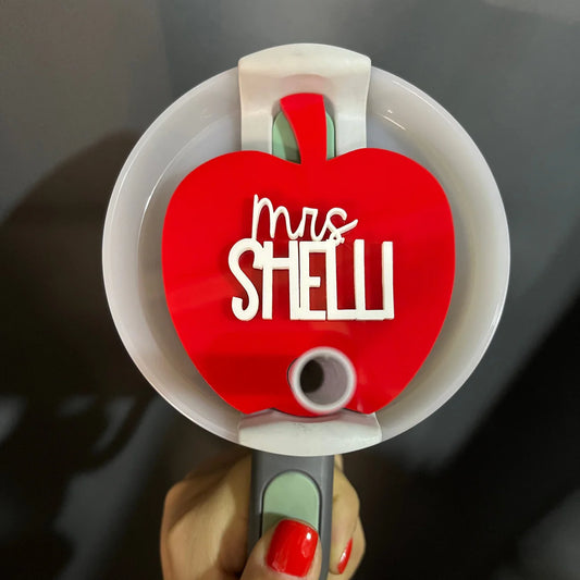 Custom Red Apple Tumbler Topper