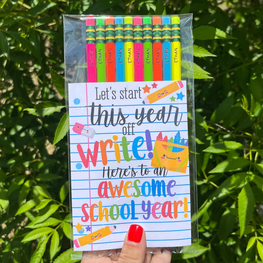 Personalized Neon Ticonderoga Pencils ~ 10 Pack
