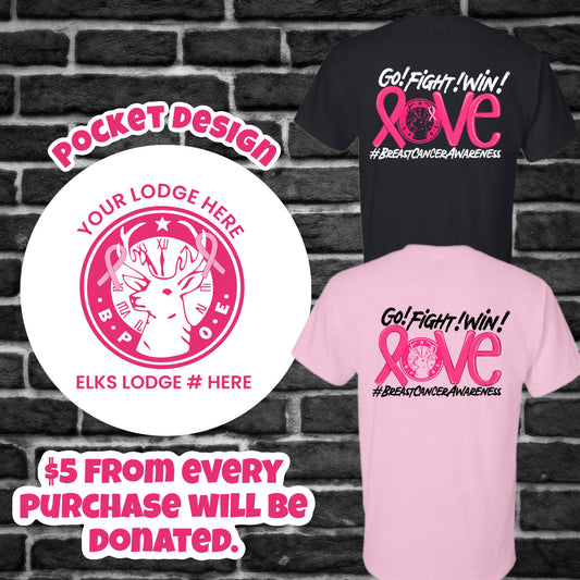 Custom Elks Lodge - Breast Cancer (Pink & Black)