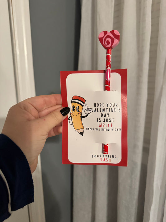 Valentine’s Day 2025 — Pencil with Card (Boy)