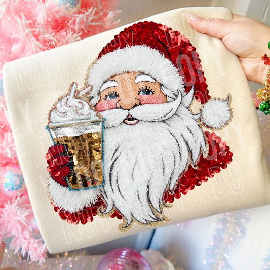 Christmas 2025 - Santa Coffee Sequins