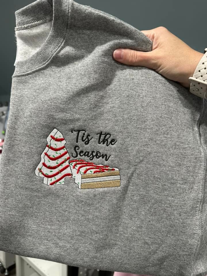 Embroidered - Pre Order --> Christmas Pocket Tis the Season Cake