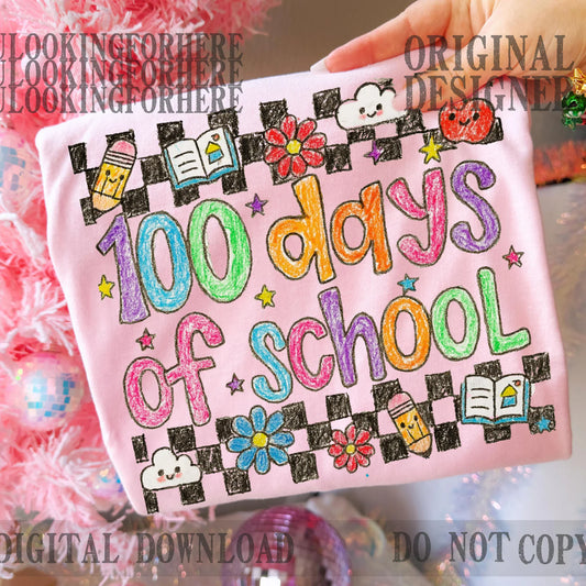 100 Days of School -- Kid Drawn 100 Days of School
