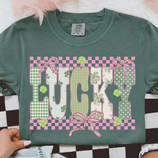 St. Patrick's Day 2026 -- Lucky Pink Checkered