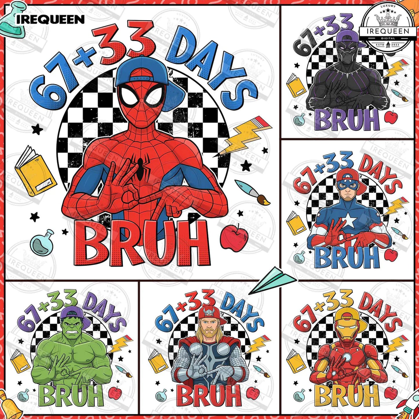 100 Days of School -- Super Hero *Multiple Designs*