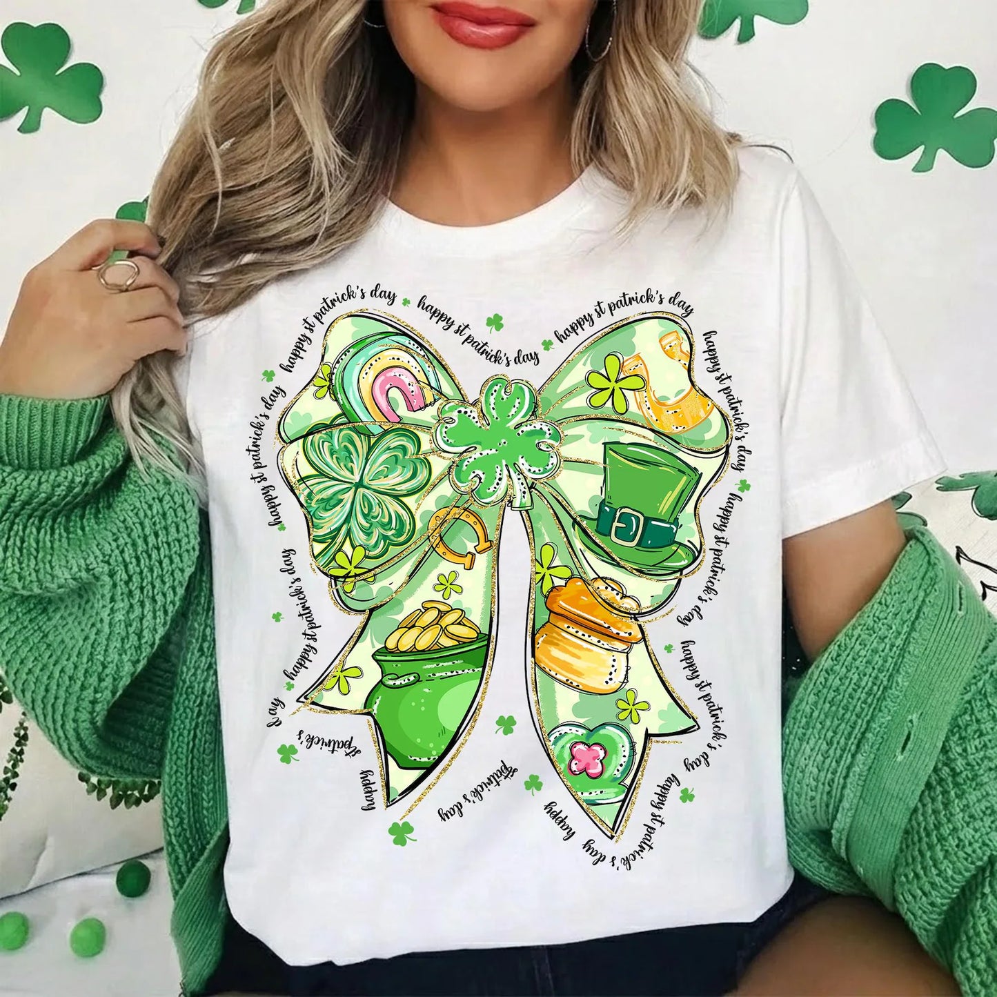 St. Patrick's Day 2026 -- Water Color Bow
