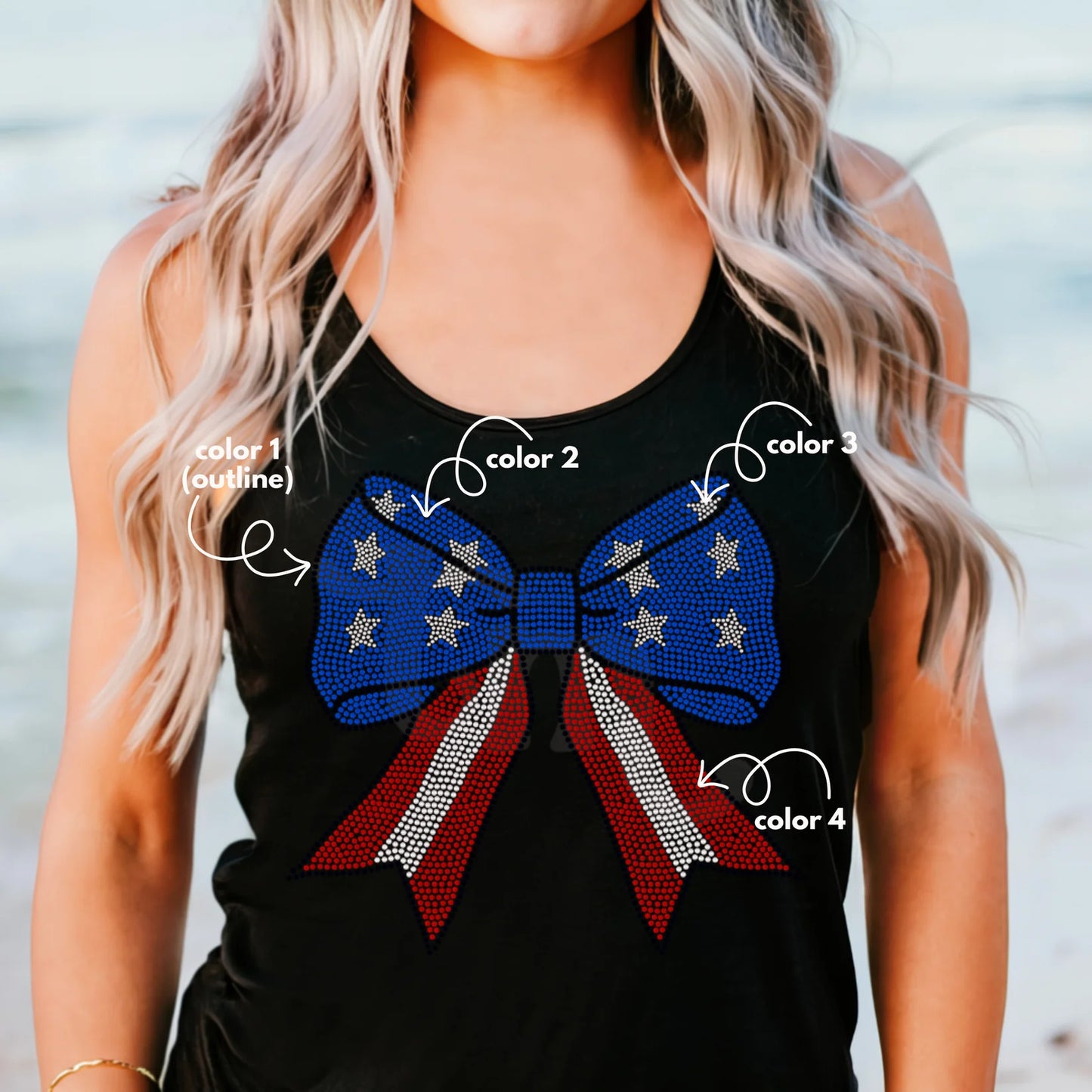 Red, White & Blue -- Spangle Patriotic Bow