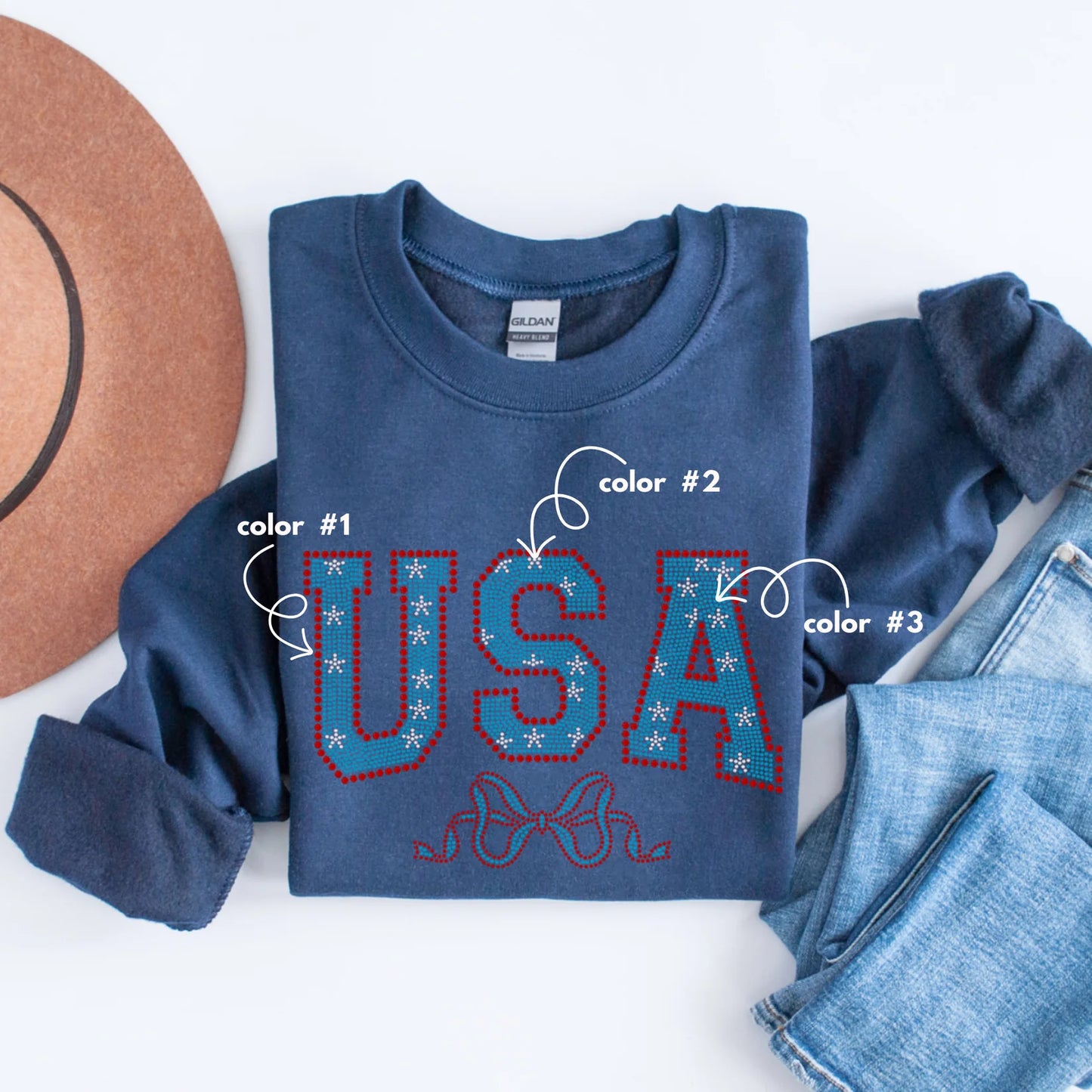 Red, White & Blue -- Spangle USA with Bow
