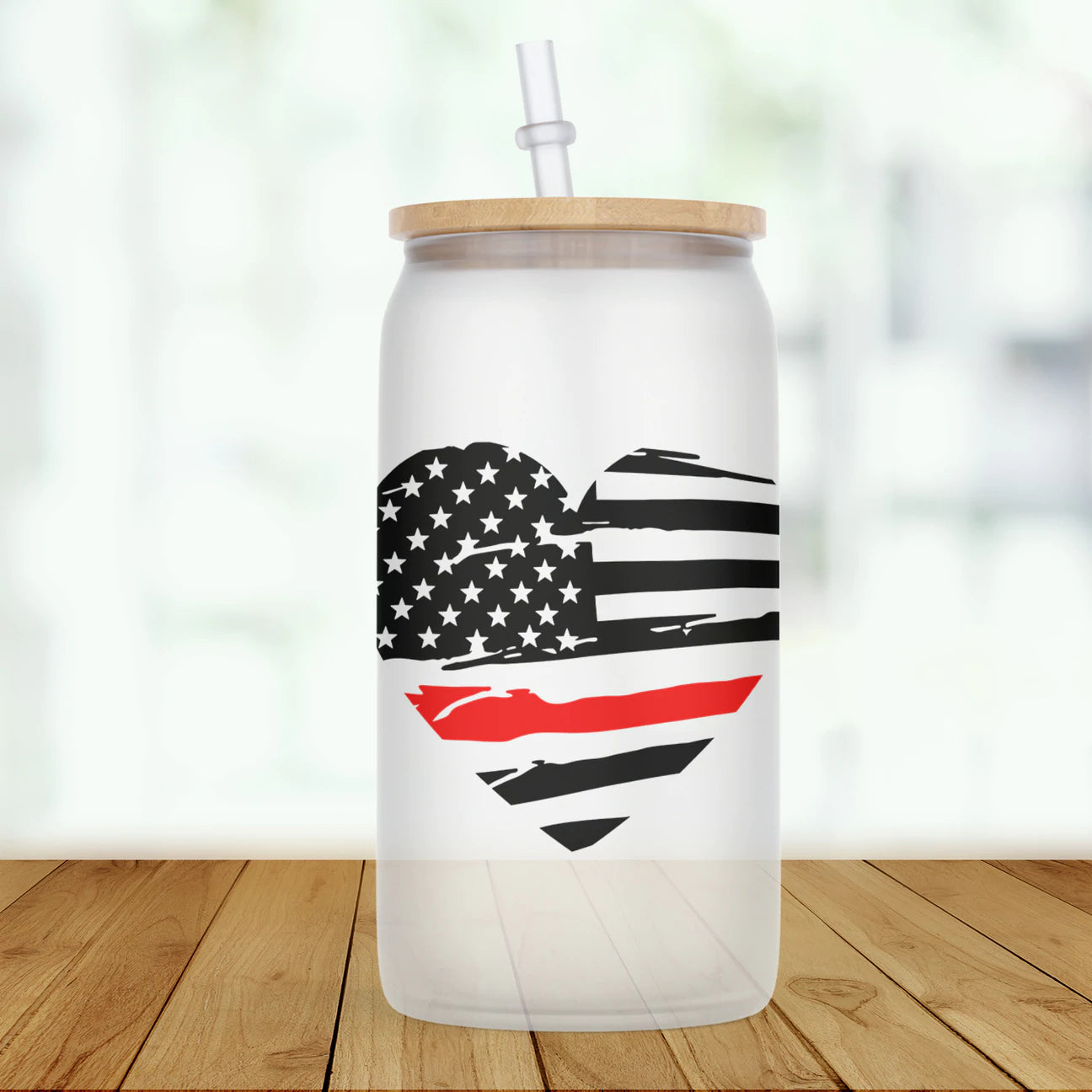Sound the Alarm — Thin Red Line Glass Can