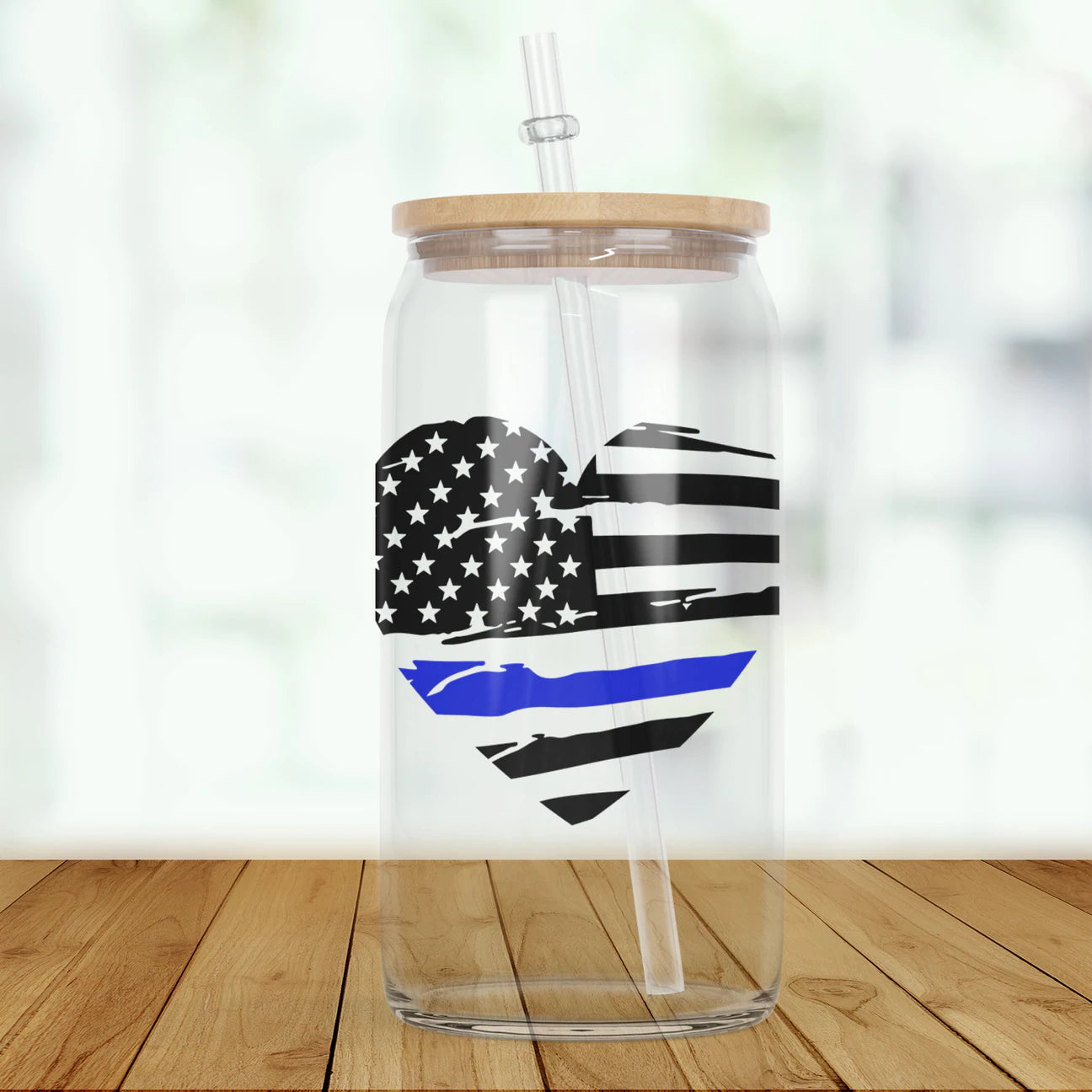 Sound the Alarm — Thin Blue Line Glass Can