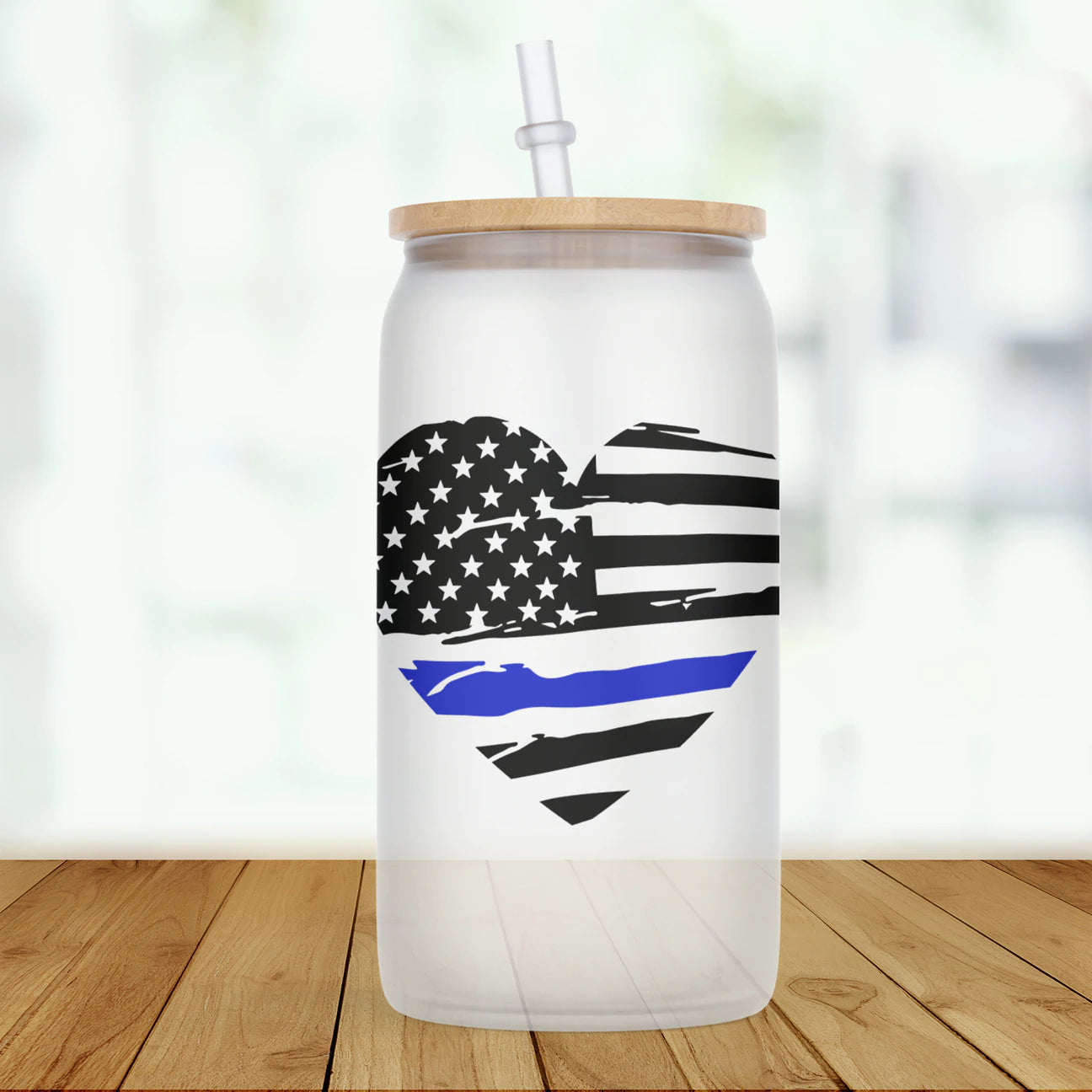 Sound the Alarm — Thin Blue Line Glass Can