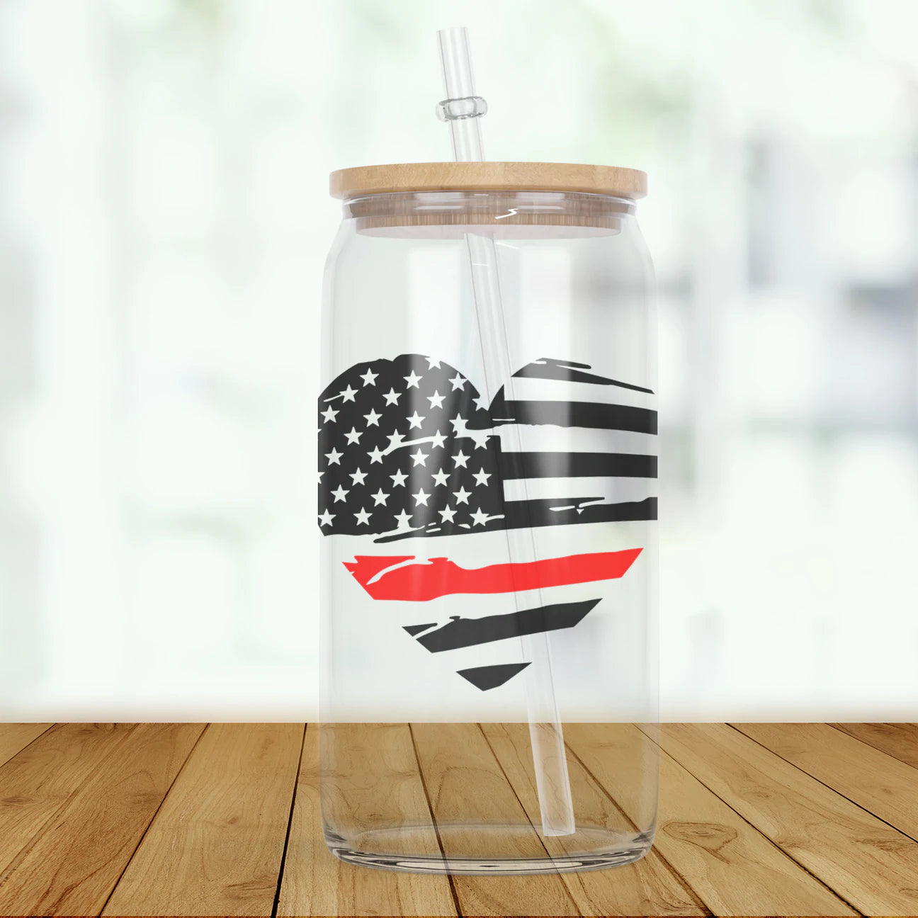 Sound the Alarm — Thin Red Line Glass Can