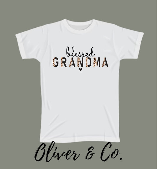 Mother's Day 2022 -- Blessed Grandma (Black & Leopard Print)