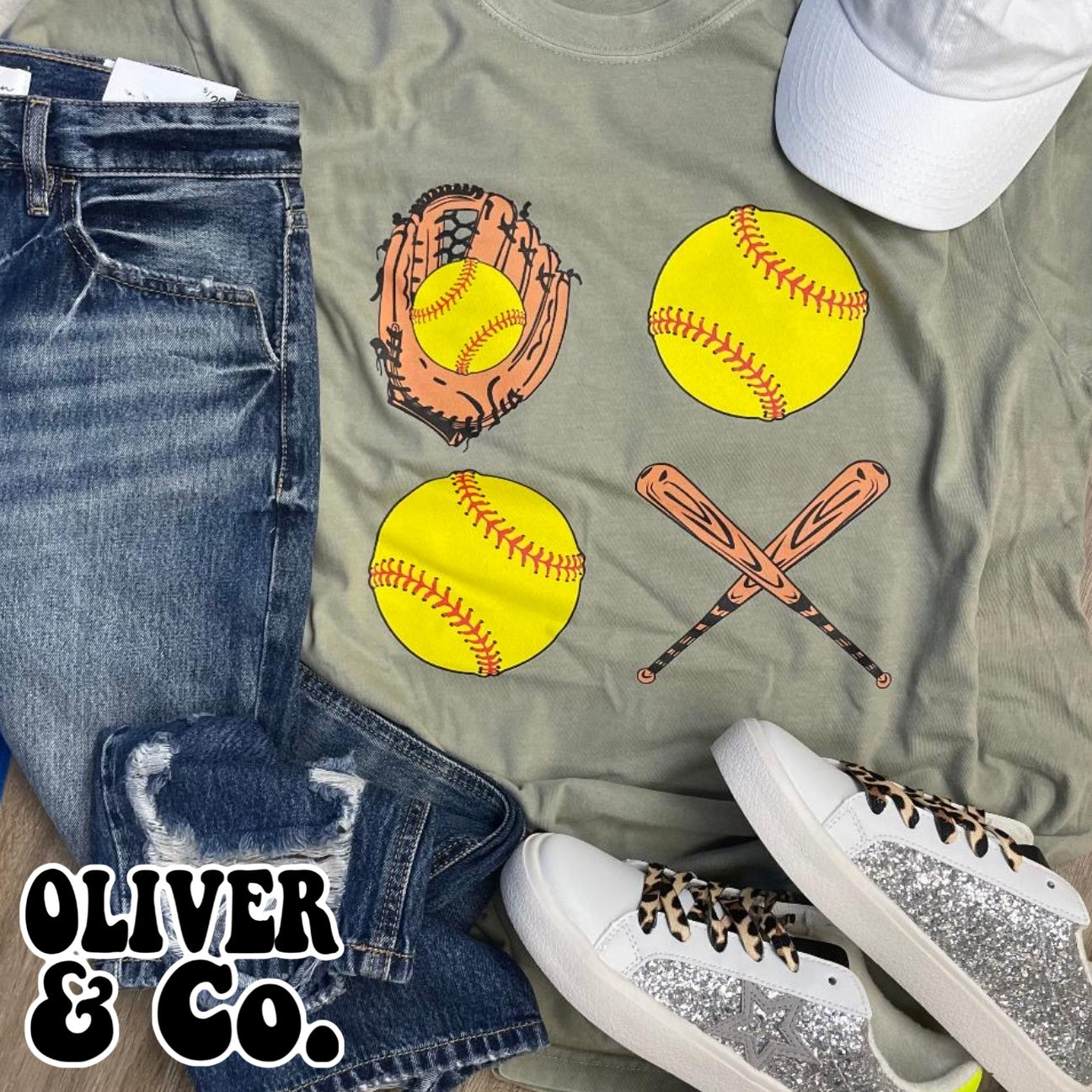 Softball, Bat & Glove