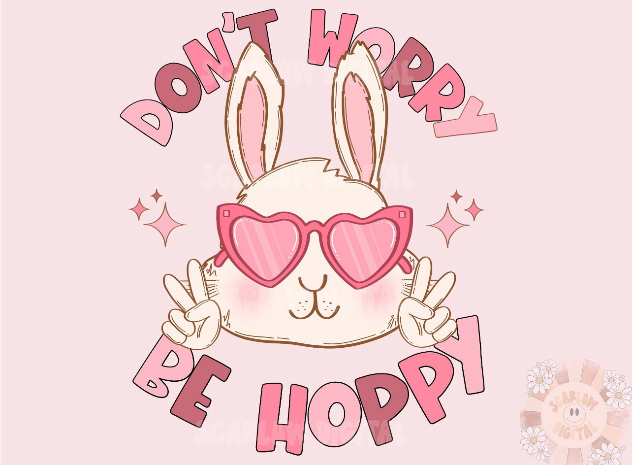 For Peeps Sake -- Don't worry - be hoppy (pink)